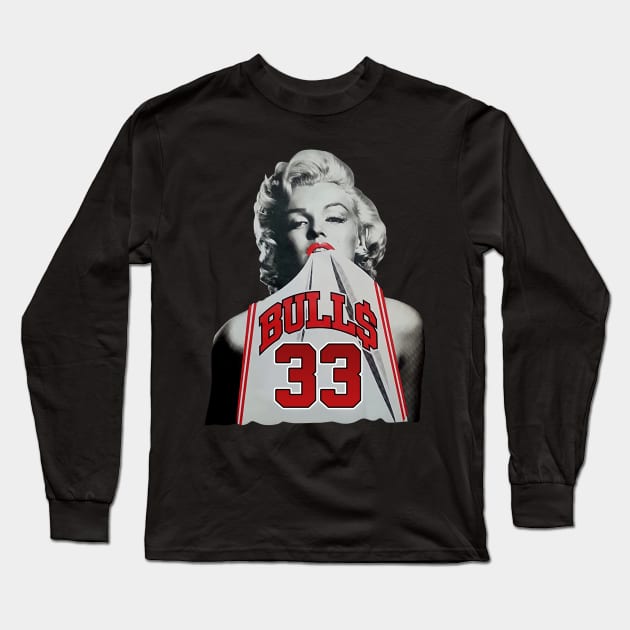 Marilyn Monroe Chicago Scottie Pippen white Long Sleeve T-Shirt by botokgetuk